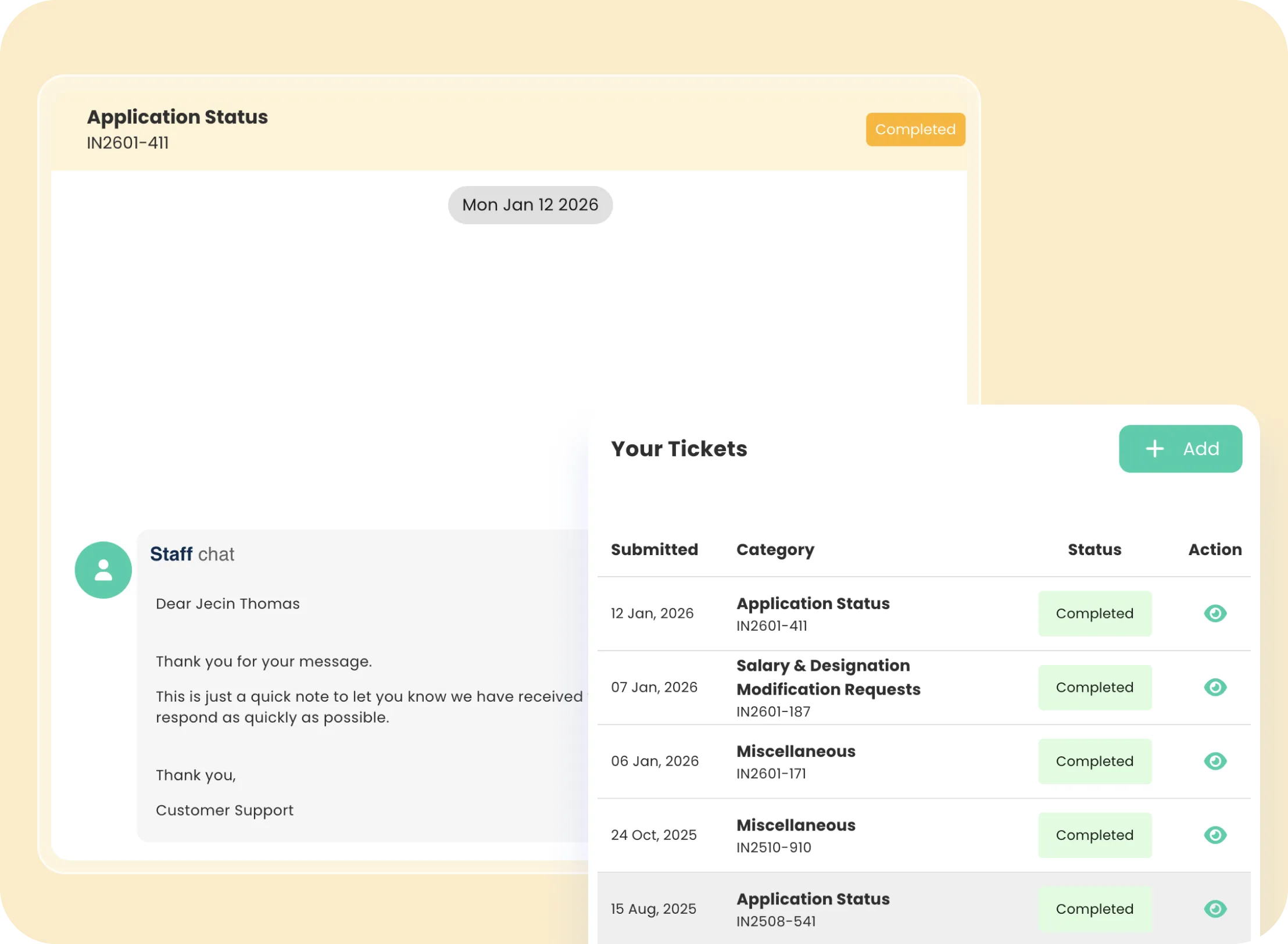 Ticketing and Support 