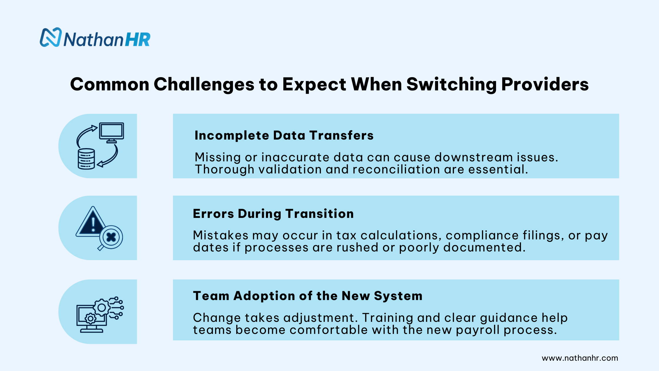 Challenges of switching a payroll provider